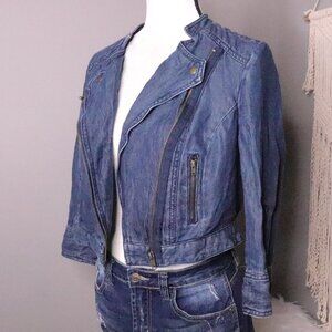INC International Concepts | Denim Tencel Cropped Jacket Small